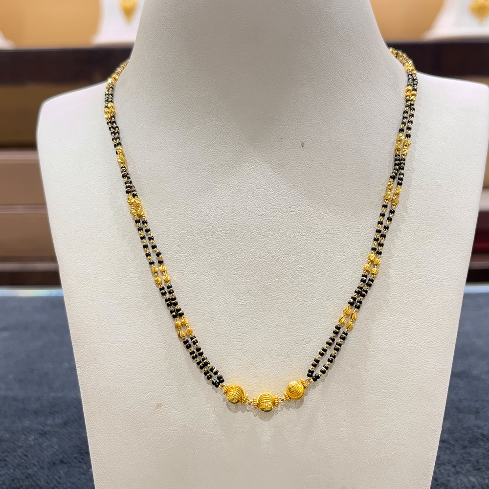 CHANDANA Brothers 9.33gms SHORT BLACK BEADS 22K Yellow Gold