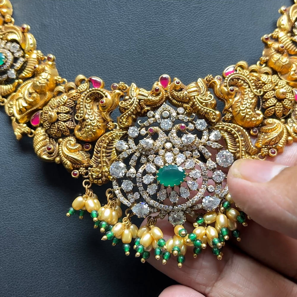 Chennai Shopping Mall 40.86gms NECKLACE 22K Antique