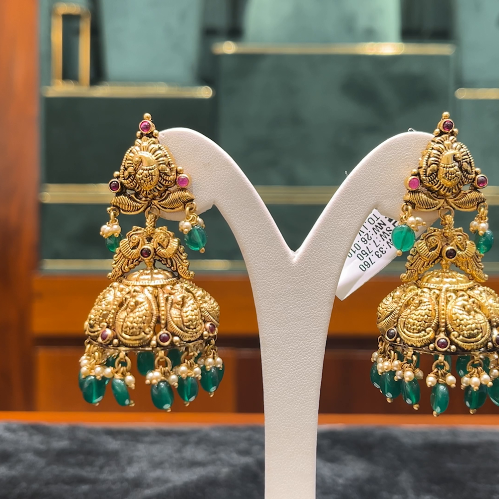 Chennai Shopping Mall 26.01gms EARRINGS 22K Antique