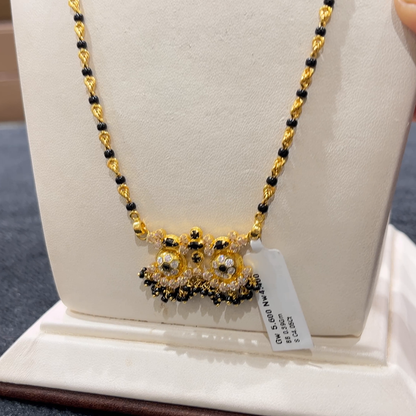 CHANDANA Brothers 16.91gms SHORT BLACK BEADS 22K Yellow Gold