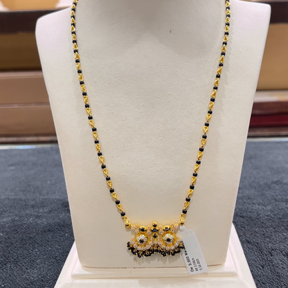 CHANDANA Brothers 16.91gms SHORT BLACK BEADS 22K Yellow Gold
