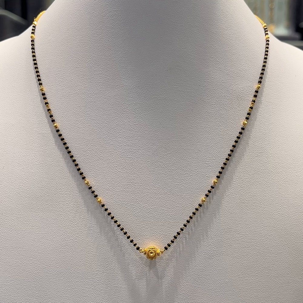 Anu Jewellers 4.293gms SHORT BLACK BEADS 22K Yellow Gold