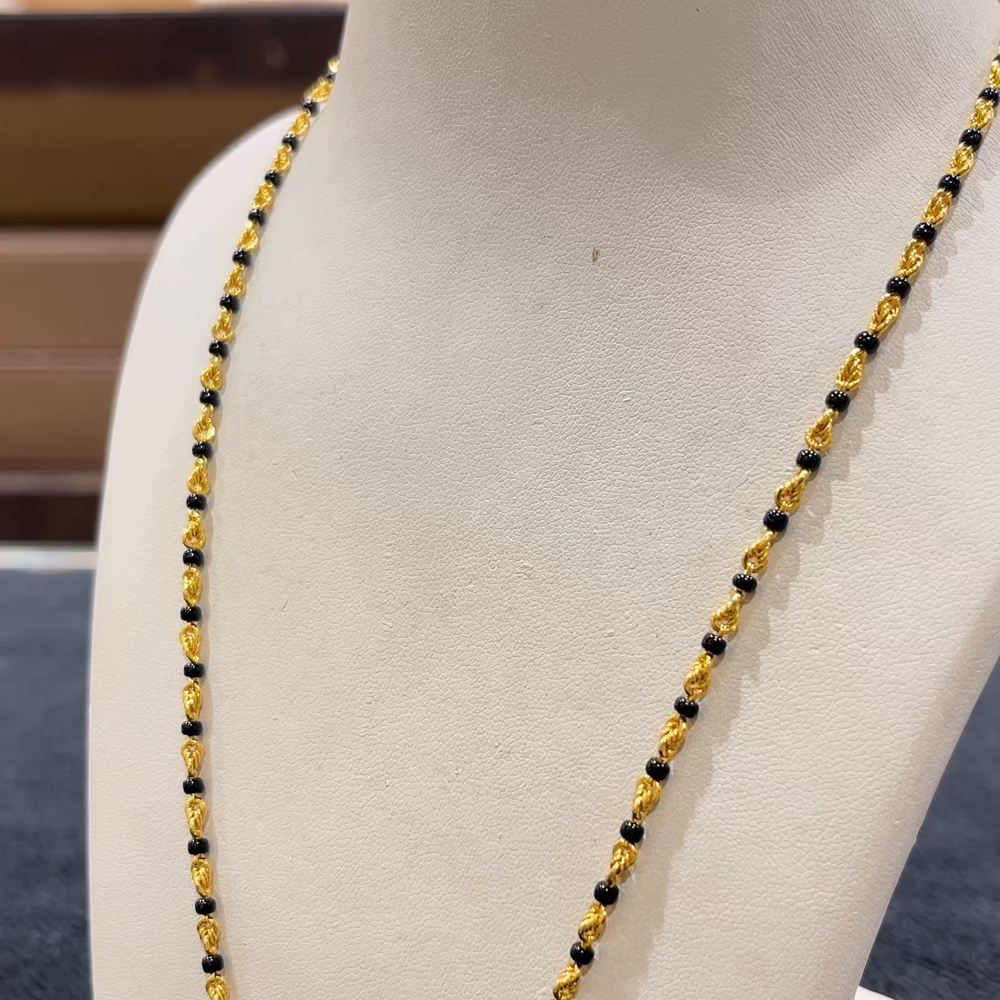 CHANDANA Brothers 16.91gms SHORT BLACK BEADS 22K Yellow Gold