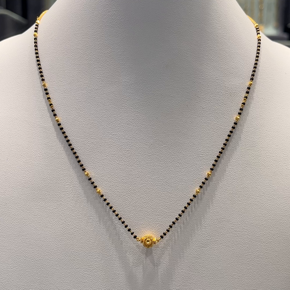 Anu Jewellers 4.293gms SHORT BLACK BEADS 22K Yellow Gold