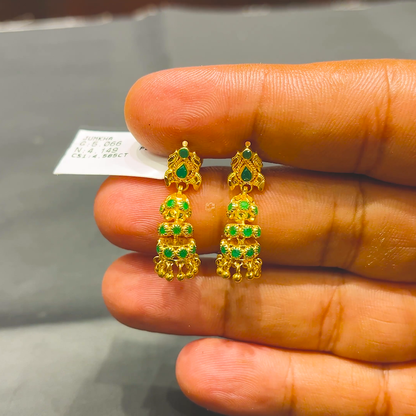 SOUTH INDIA 4.149gms EARRINGS 22K Yellow Gold