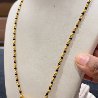 CHANDANA Brothers 16.91gms SHORT BLACK BEADS 22K Yellow Gold