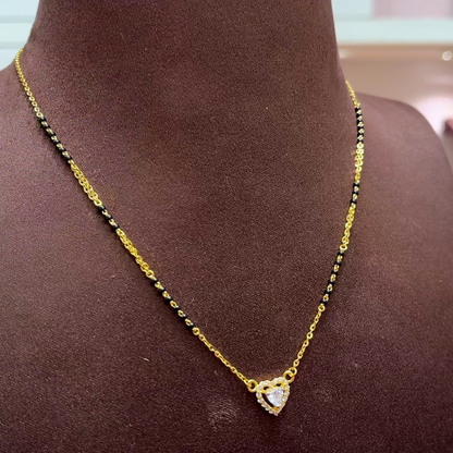 SwarnaKanchi 5.258gms SHORT BLACK BEADS 22K Yellow Gold