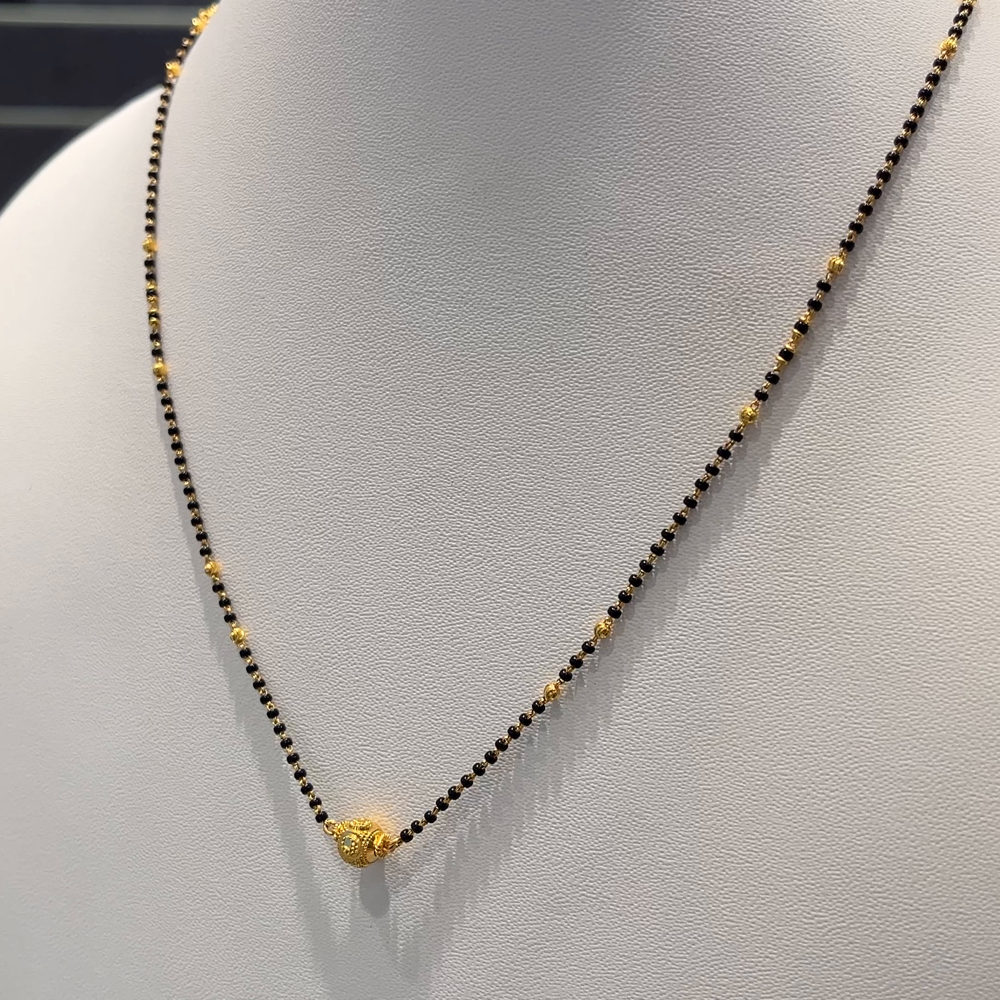 Anu Jewellers 4.293gms SHORT BLACK BEADS 22K Yellow Gold