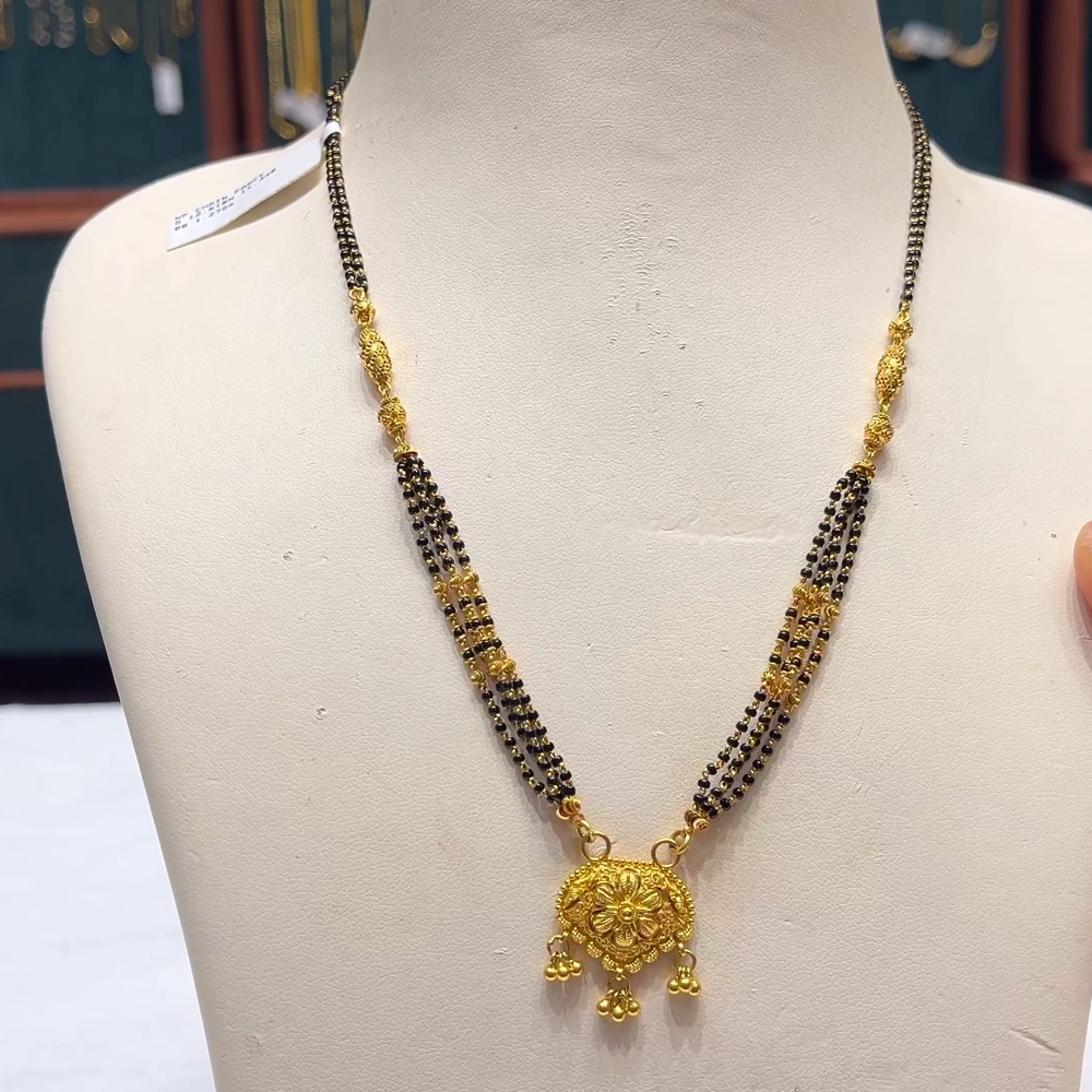 CMR 11.348gms SHORT BLACK BEADS 22K Yellow Gold