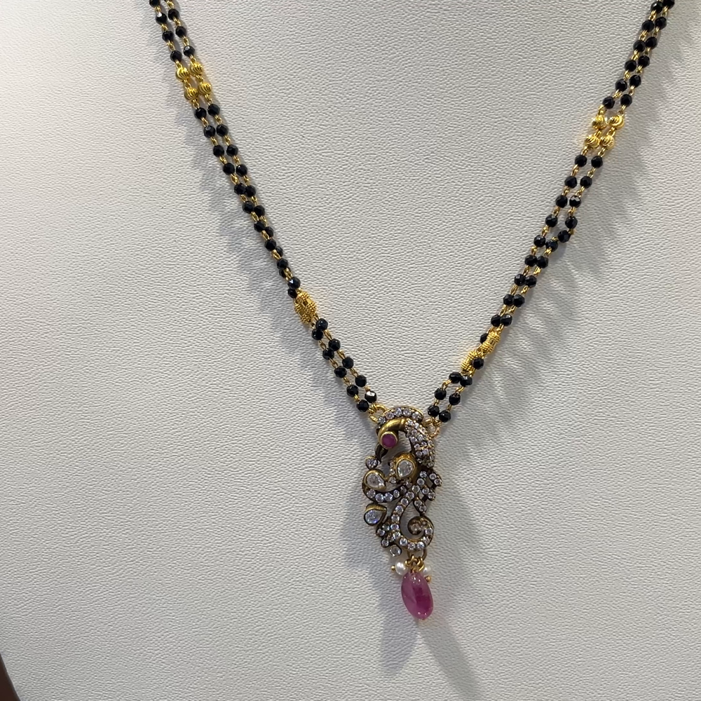 SRI RAM 10.006gms SHORT BLACK BEADS 22K Nakshi