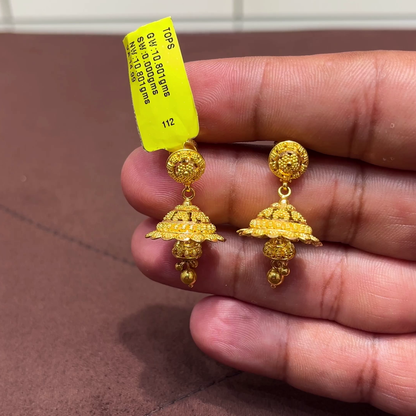 SwarnaKanchi 10.801gms EARRINGS 22K Yellow Gold