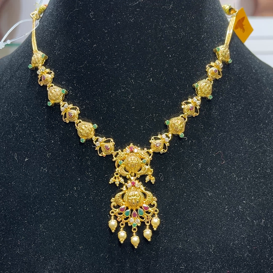 SwarnaKanchi 12.818gms NECKLACE 22K Yellow Gold