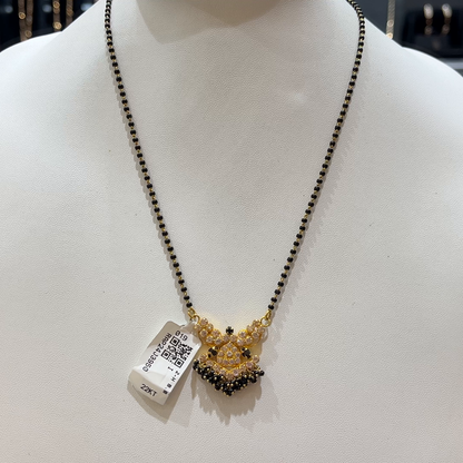 RS BROTHERS 7.698gms SHORT BLACK BEADS 22K Yellow Gold