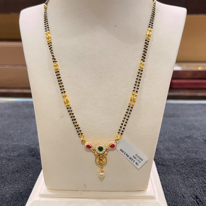 CHANDANA Brothers 9.406gms SHORT BLACK BEADS 22K Yellow Gold