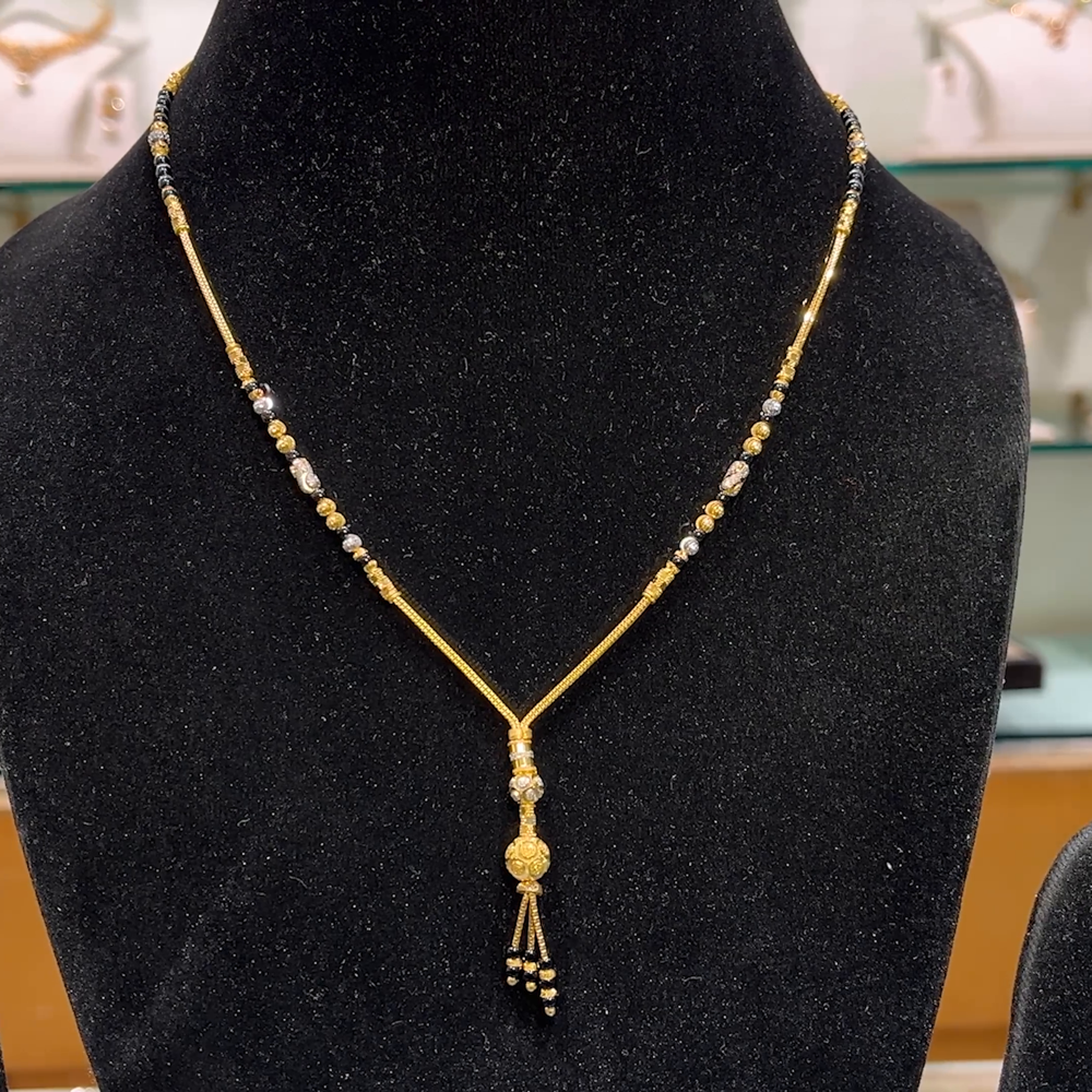 Anu Jewellers 11.916gms SHORT BLACK BEADS 22K Yellow Gold