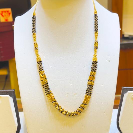 SRI RAM 17.596gms SHORT BLACK BEADS 22K Yellow Gold