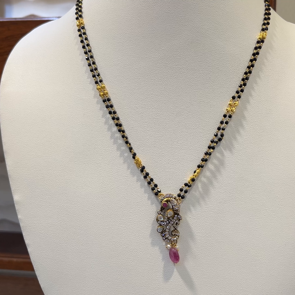 SRI RAM 10.006gms SHORT BLACK BEADS 22K Nakshi