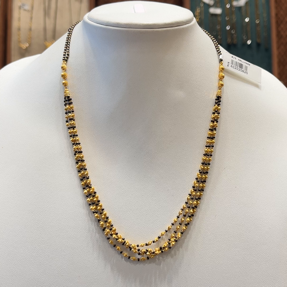 CMR 12.674gms SHORT BLACK BEADS 22K Nakshi