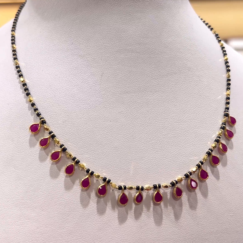 CHANDANA Brothers 5.31gms SHORT BLACK BEADS 22K Yellow Gold