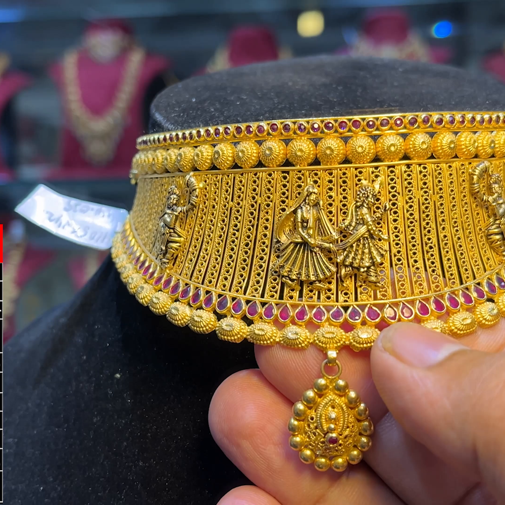 Choker 22 Carat Gold Necklace Designs With Price CMR CHOKER 22K