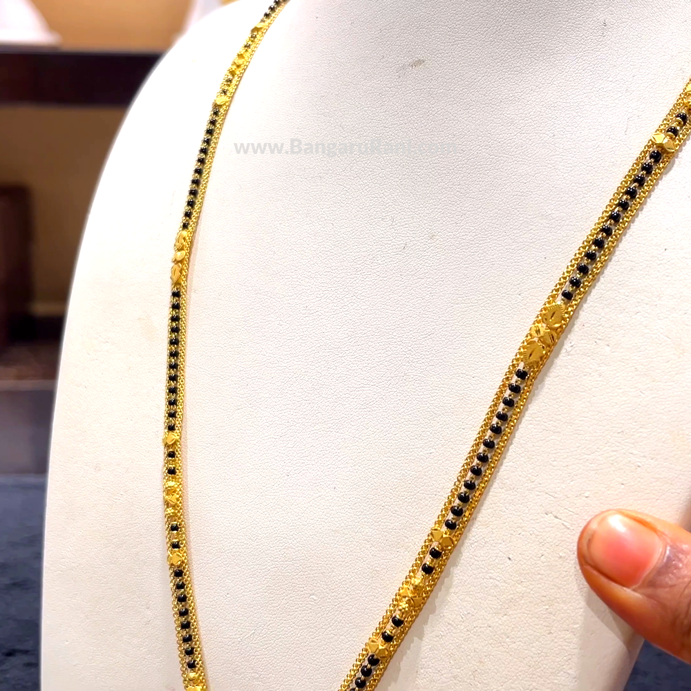 CHANDANA Brothers 30.076gms Long Black Beads 22K Yellow Gold