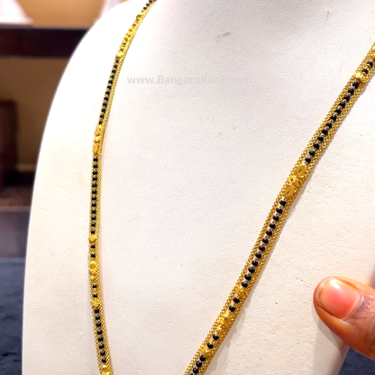 CHANDANA Brothers 30.076gms Long Black Beads 22K Yellow Gold