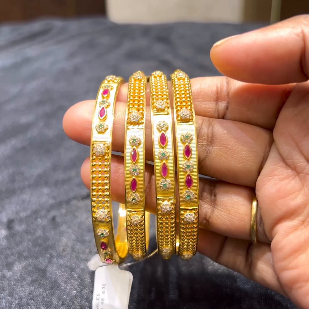 CMR 46.636gms BANGLES 22K Yellow Gold