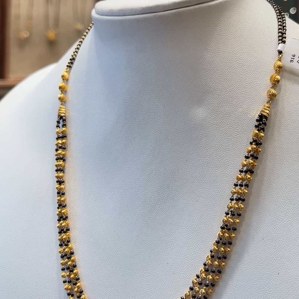 CMR 12.674gms SHORT BLACK BEADS 22K Nakshi