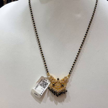 RS BROTHERS 7.698gms SHORT BLACK BEADS 22K Yellow Gold