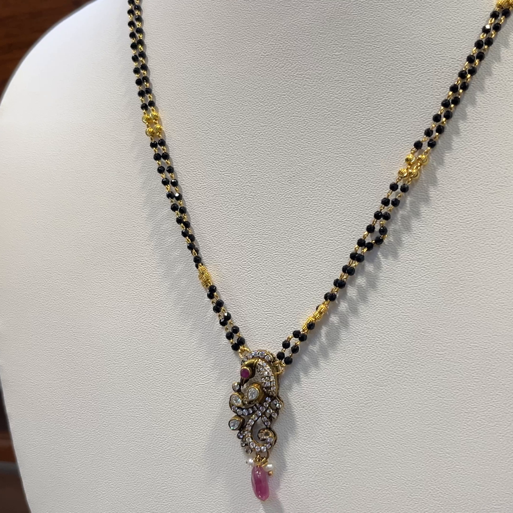 SRI RAM 10.006gms SHORT BLACK BEADS 22K Nakshi