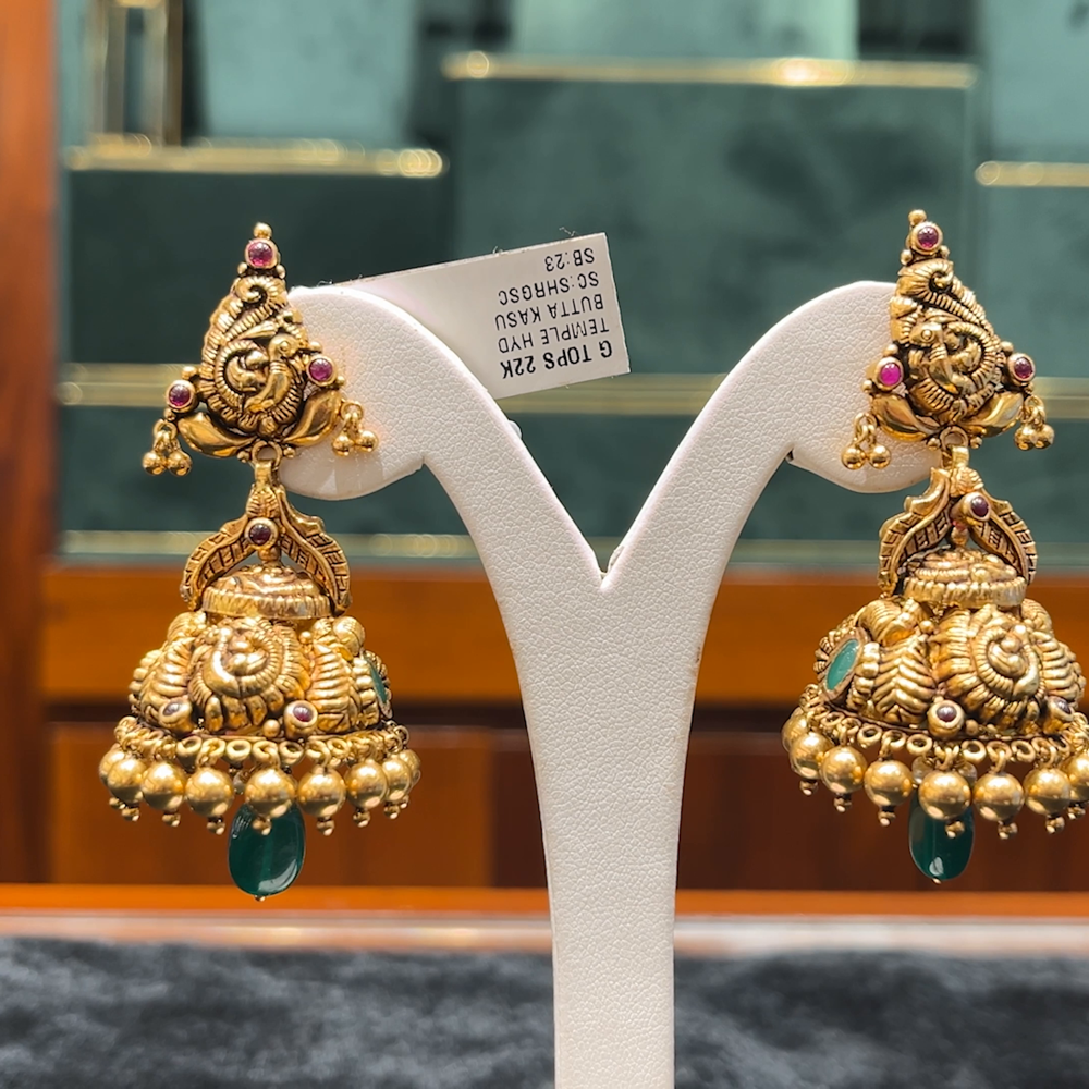 Chennai Shopping Mall 27.1gms EARRINGS 22K Antique