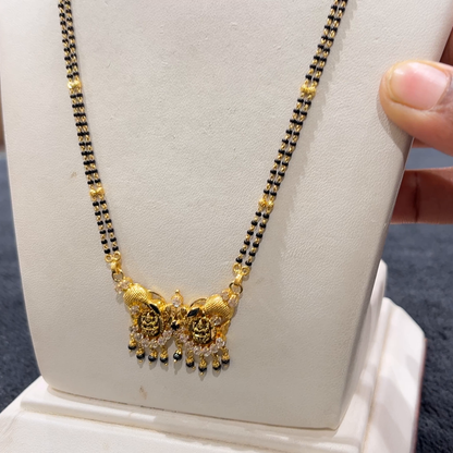 CHANDANA Brothers 8.73gms SHORT BLACK BEADS 22K Yellow Gold