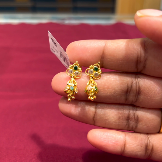 Anu Jewellers 2.856gms EARRINGS 22K Yellow Gold