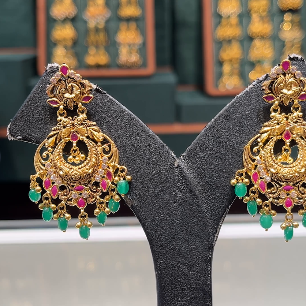 CMR 12.292gms EARRINGS 22K Antique