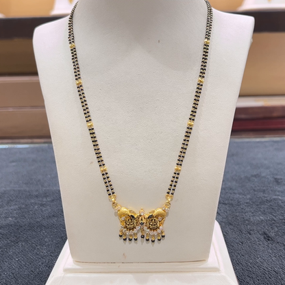 CHANDANA Brothers 8.73gms SHORT BLACK BEADS 22K Yellow Gold