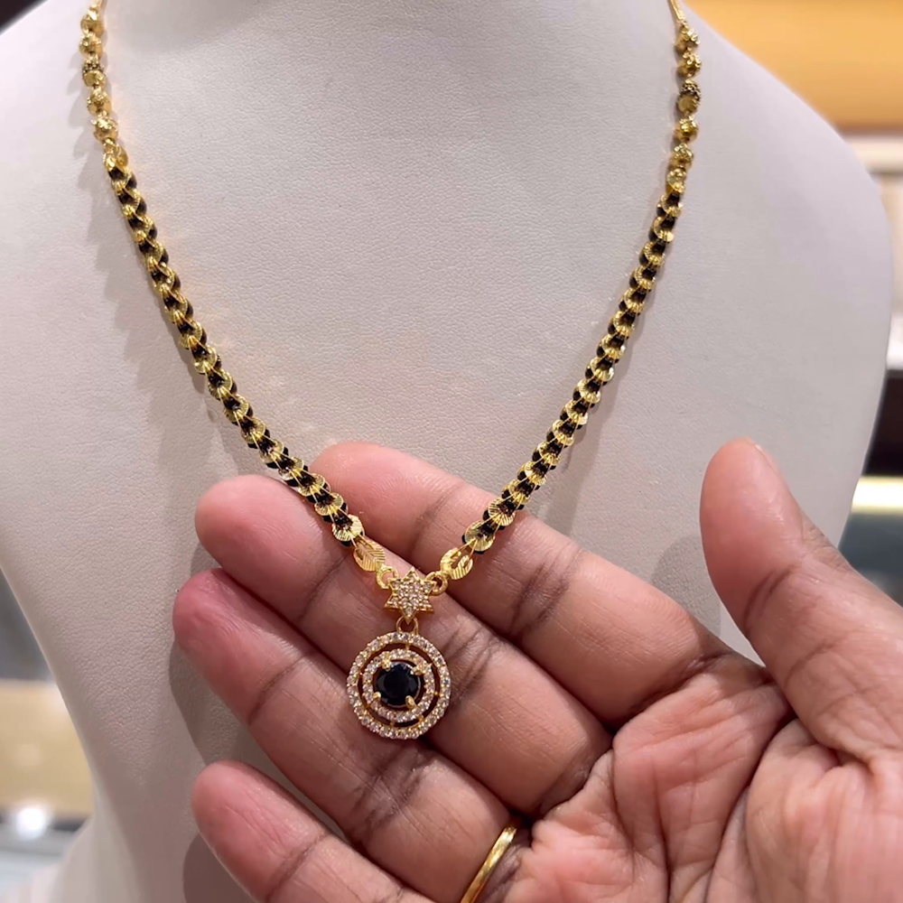 Nallapusalu Designs Gold Black Beads Mangalsutra Pinterest Short