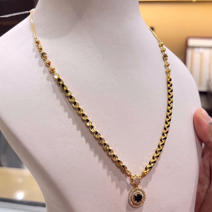 CHANDANA Brothers 13.39gms SHORT BLACK BEADS 22K Yellow Gold