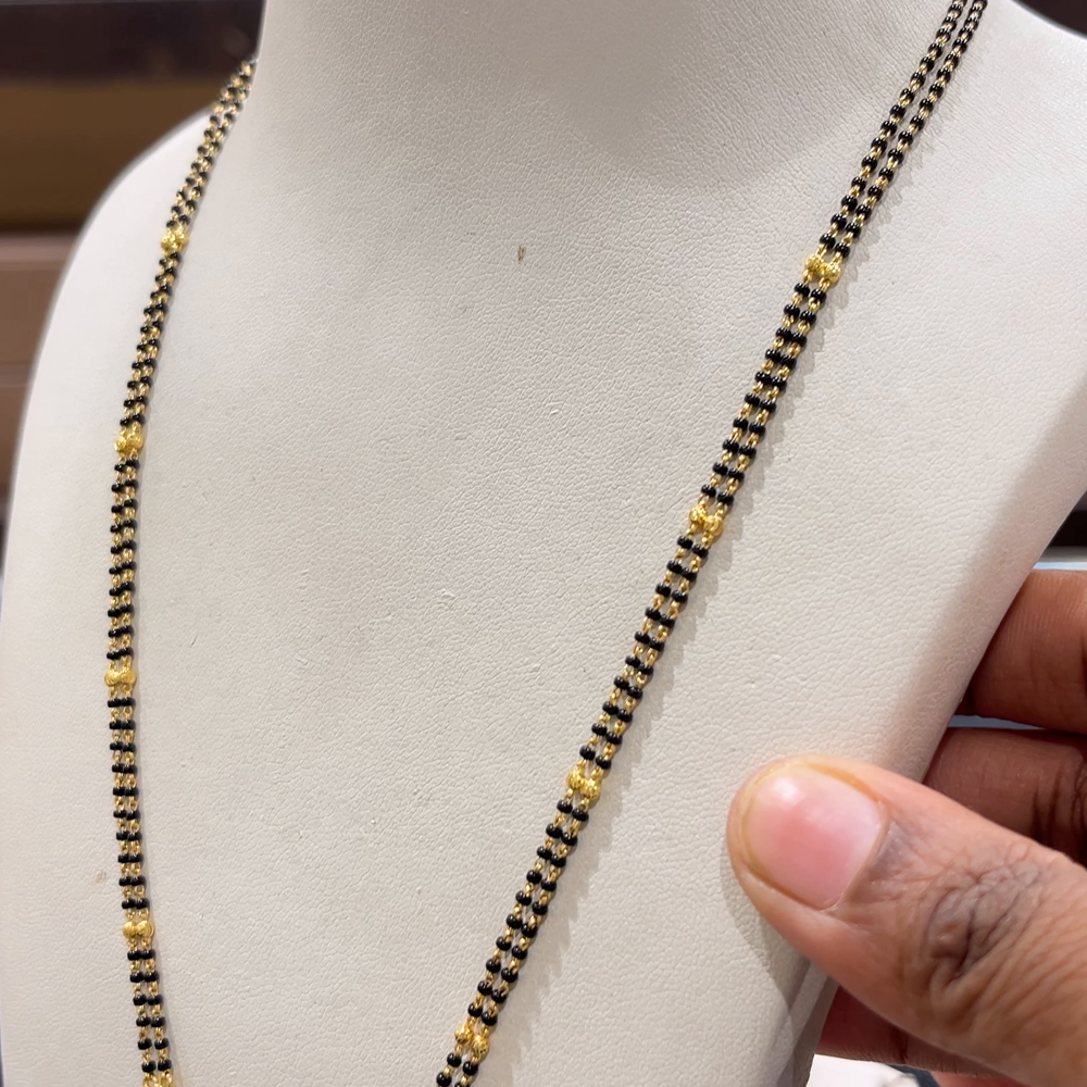 CHANDANA Brothers 8.73gms SHORT BLACK BEADS 22K Yellow Gold