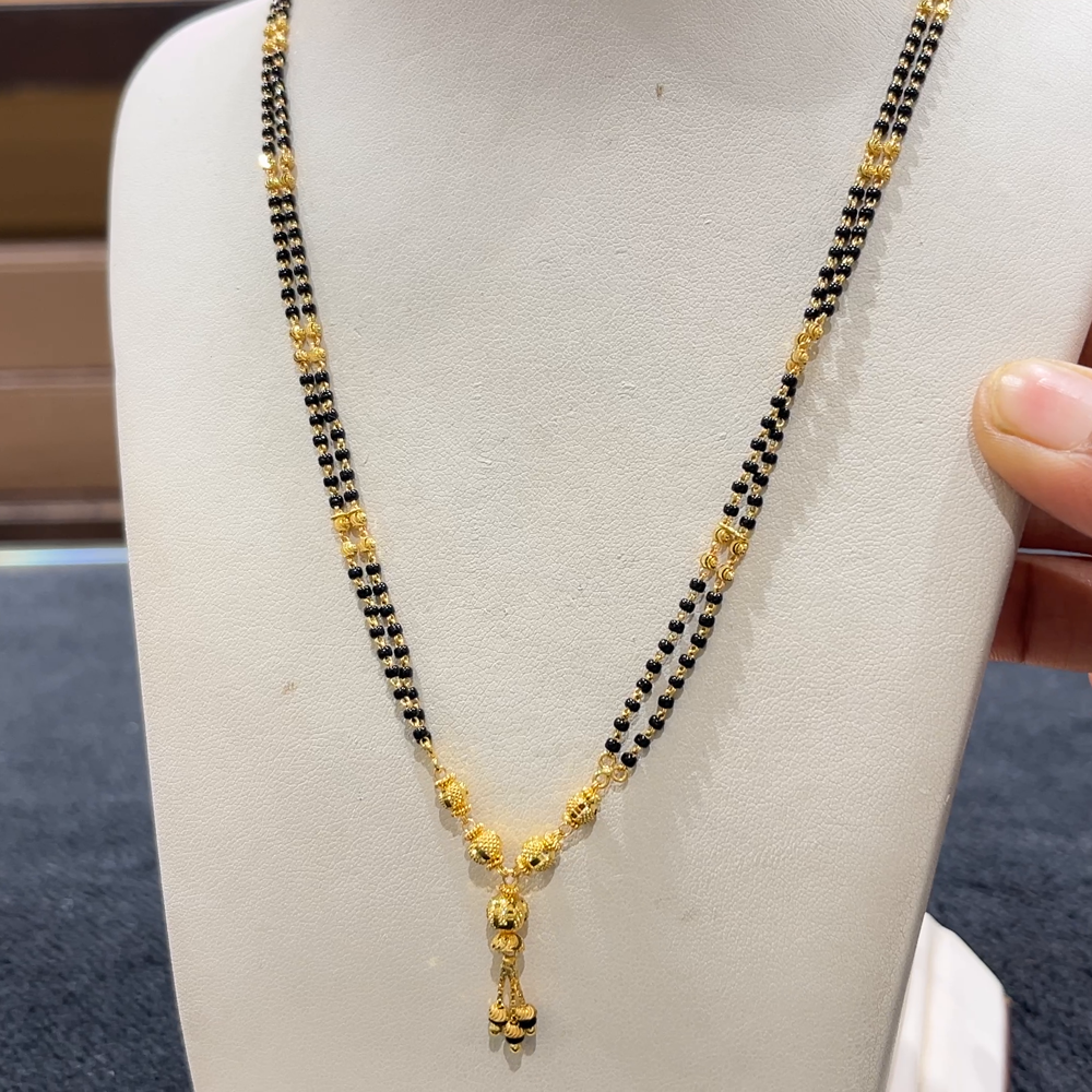 CHANDANA Brothers 7.9gms SHORT BLACK BEADS 22K Yellow Gold