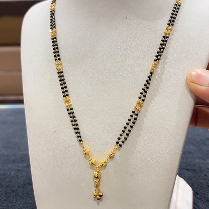 CHANDANA Brothers 7.9gms SHORT BLACK BEADS 22K Yellow Gold