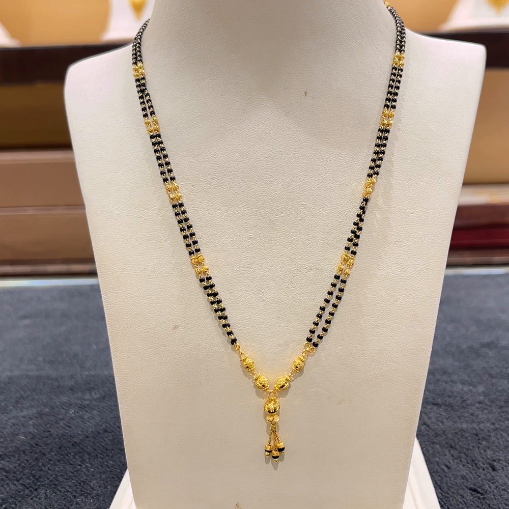 CHANDANA Brothers 7.9gms SHORT BLACK BEADS 22K Yellow Gold