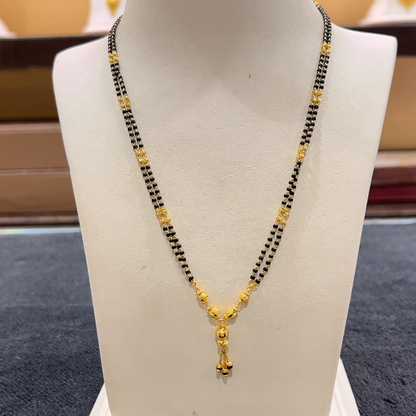 CHANDANA Brothers 7.9gms SHORT BLACK BEADS 22K Yellow Gold