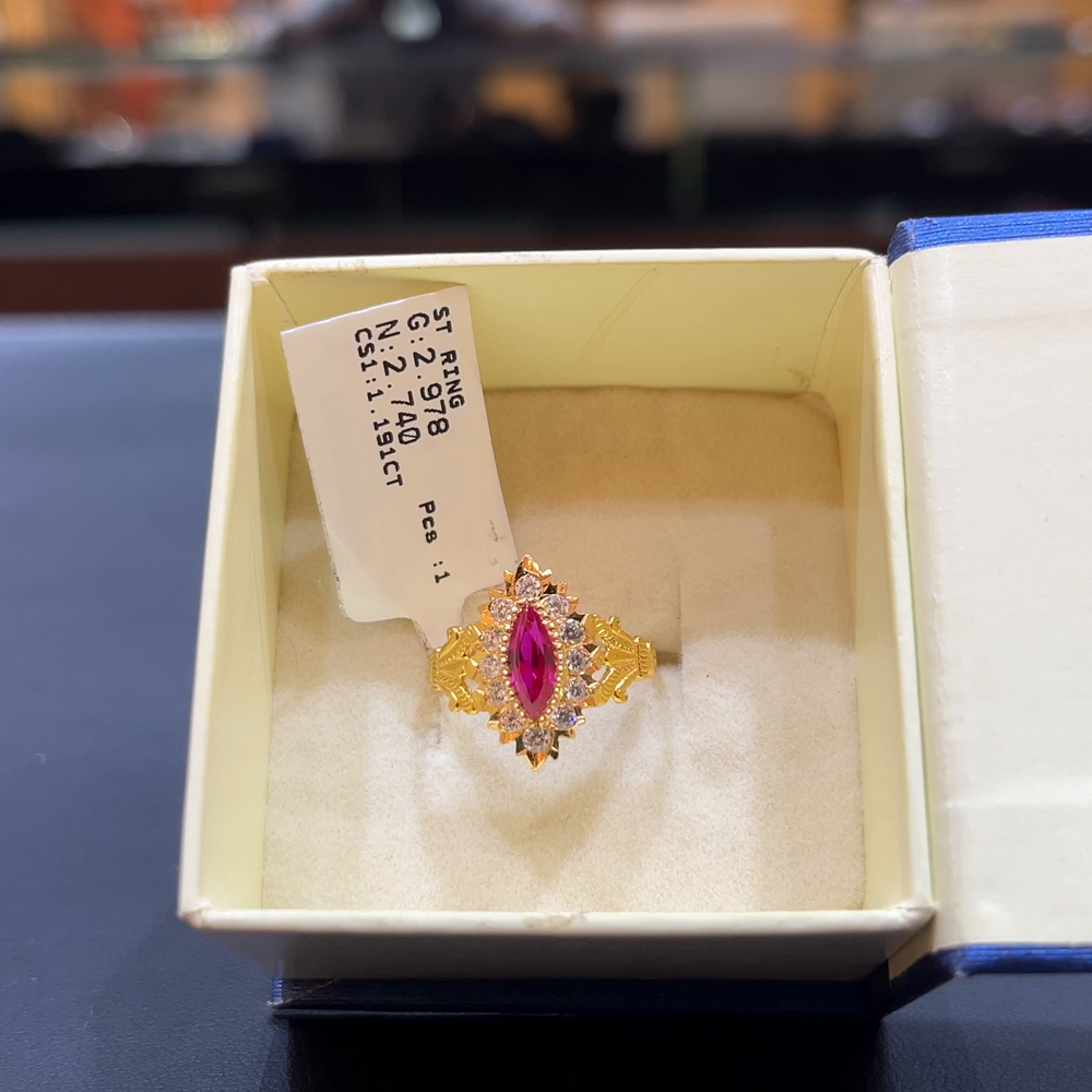 SOUTH INDIA Ring 22K Yellow Gold – BangaruRani - Main Image