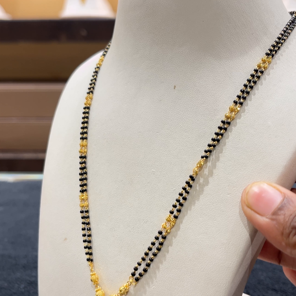 CHANDANA Brothers 7.9gms SHORT BLACK BEADS 22K Yellow Gold