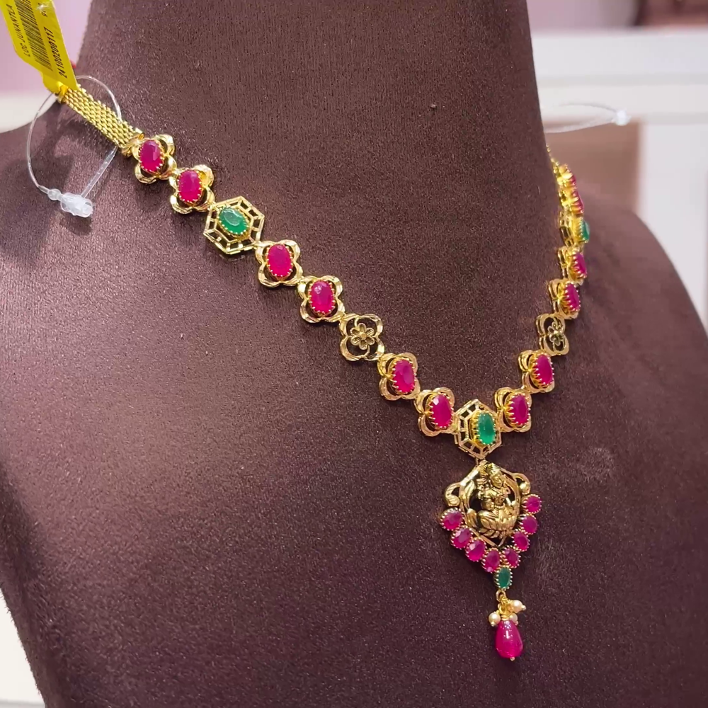 SwarnaKanchi 12.273gms NECKLACE 22K Yellow Gold