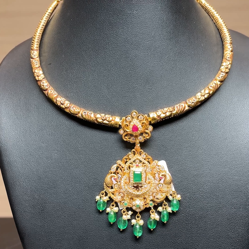 Chennai Shopping Mall 32.34gms NECKLACE 22K Antique