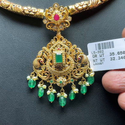 Chennai Shopping Mall 32.34gms NECKLACE 22K Antique