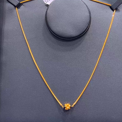 SOUTH INDIA 6.401gms SHORT BLACK BEADS 22K Yellow Gold