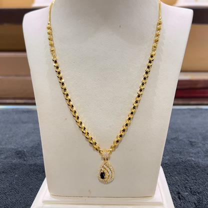 CHANDANA Brothers 13.23gms SHORT BLACK BEADS 22K Yellow Gold