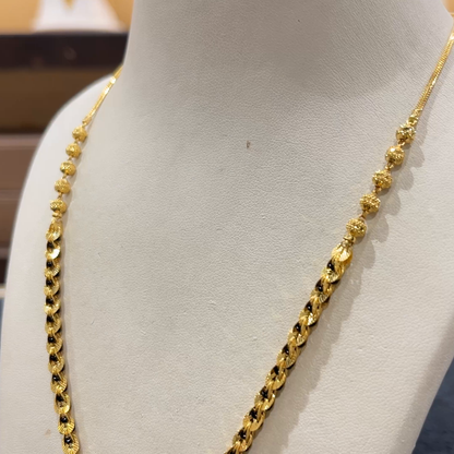 CHANDANA Brothers 13.23gms SHORT BLACK BEADS 22K Yellow Gold